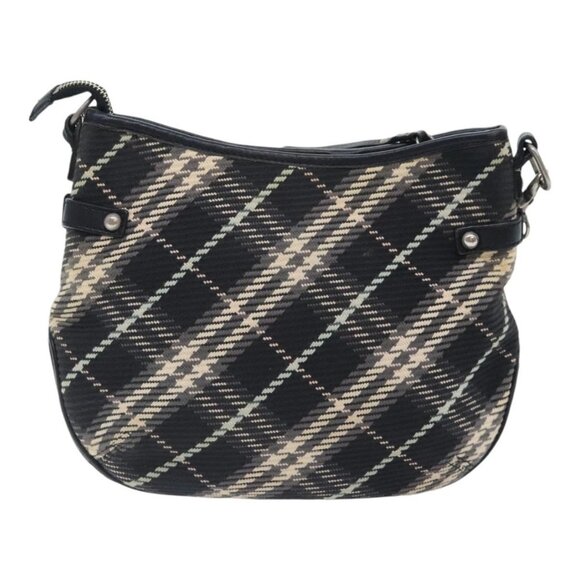 BURBERRY Nova Check Blue Label Shoulder Bag Canvas Black - Picture 2 of 15